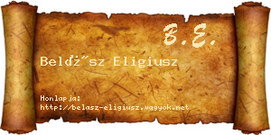 Belász Eligiusz névjegykártya